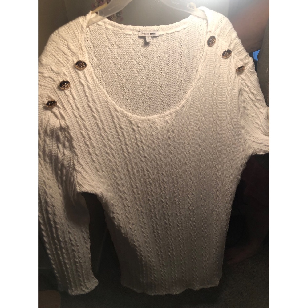 Plus size white sweater dress